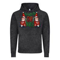 Vintage Black Naughty or nice christmas elfs Vintage Hoodie - FaDigitalArtStudio
