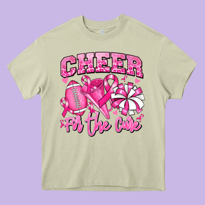 Heavy Core Tee cheer for the cure american football