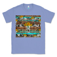 Colony Blue longhorn bull skull cowhide leopard turquoise Classic Tee - Artiststas