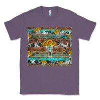 Lavender longhorn bull skull cowhide leopard turquoise Classic Tee - Artiststas