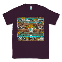 Plum longhorn bull skull cowhide leopard turquoise Classic Tee - Artiststas