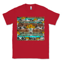 Red longhorn bull skull cowhide leopard turquoise Classic Tee - Artiststas