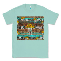 Seafoam longhorn bull skull cowhide leopard turquoise Classic Tee - Artiststas
