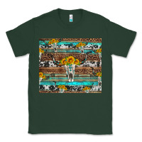 Sports Green longhorn bull skull cowhide leopard turquoise Classic Tee - Artiststas