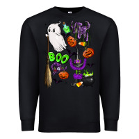 Black cute ghost Premium Sweatshirt - LillyAllenDesigns