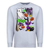 Heather Grey cute ghost Premium Sweatshirt - LillyAllenDesigns