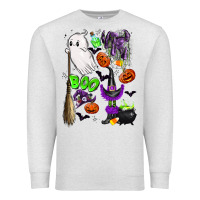 Oatmeal Heather cute ghost Premium Sweatshirt - LillyAllenDesigns