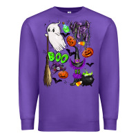 Purple cute ghost Premium Sweatshirt - LillyAllenDesigns