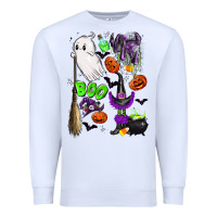 White cute ghost Premium Sweatshirt - LillyAllenDesigns