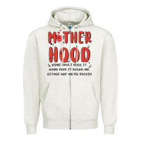 Oatmeal Heather motherhood some day i rock it Zipper Hoodie - MaliasSmallBusiness