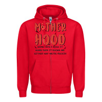 Red motherhood some day i rock it Zipper Hoodie - MaliasSmallBusiness