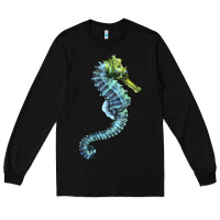 Black Blue Seahorse Long Sleeve Tee - LillyAllenDesigns