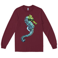 Burgundy Blue Seahorse Long Sleeve Tee - LillyAllenDesigns