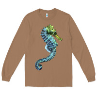Toasted Coconut Blue Seahorse Long Sleeve Tee - LillyAllenDesigns