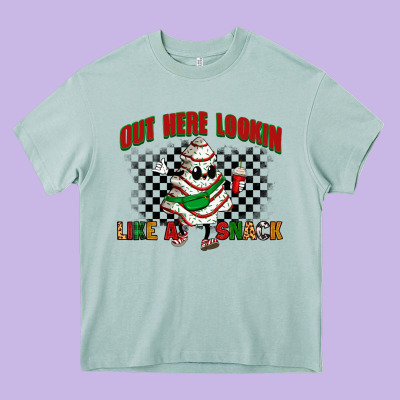 Out Here Lookin Like A Snack Heavy Core Tee Designed By Zillion Design Studio