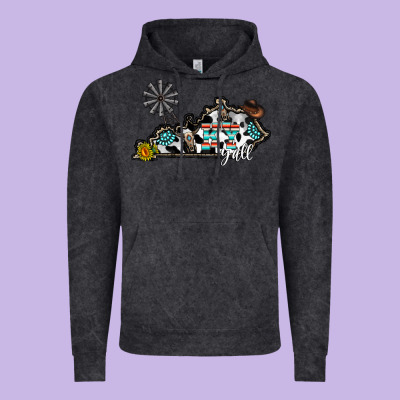 Ky Yall Western Vintage Hoodie Designed By Cowhidedigitalart