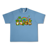 Pebble Blue st patricks gnomes with rainbow Urban Heavy Tee - AdoDesignShop