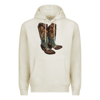 Oatmeal Heather cowgirl boots Premium Hoodie - RanaPortraitStore