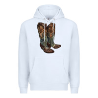 White cowgirl boots Premium Hoodie - RanaPortraitStore
