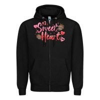 Black sweet heart Zipper Hoodie - MaliasSmallBusiness
