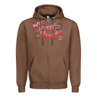 Chestnut sweet heart Zipper Hoodie - MaliasSmallBusiness