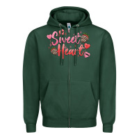 Sports Green sweet heart Zipper Hoodie - MaliasSmallBusiness