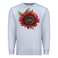 Heather Grey ProCut Red Sunflower Premium Sweatshirt - LillyAllenDesigns