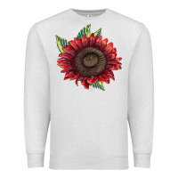 Oatmeal Heather ProCut Red Sunflower Premium Sweatshirt - LillyAllenDesigns