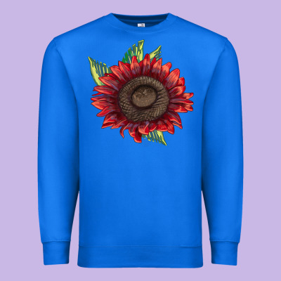 Procut Red Sunflower Premium Sweatshirt Designed By Lillyallendesigns