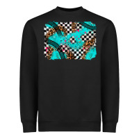 Black race day turquoise background Heavyweight Sweatshirt - AdoDesignShop