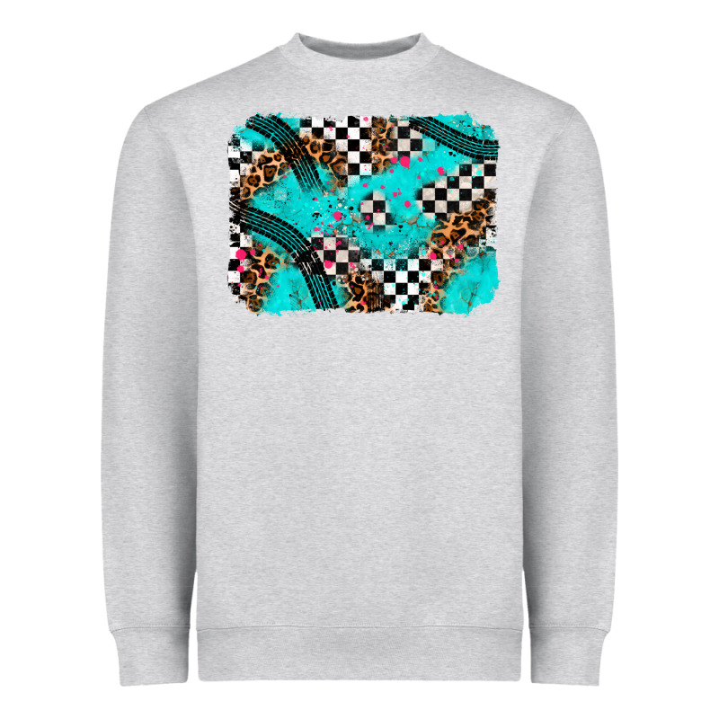 Race Day Turquoise Background Heavyweight Sweatshirt by AdoDesignShop | Teevron
