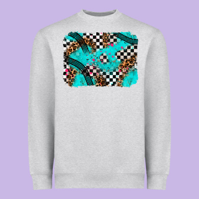 Race Day Turquoise Background Heavyweight Sweatshirt Designed By Adodesignshop