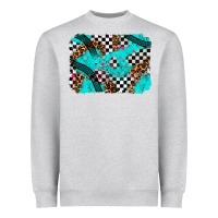 Heather Grey race day turquoise background Heavyweight Sweatshirt - AdoDesignShop
