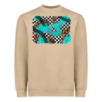 Mushroom race day turquoise background Heavyweight Sweatshirt - AdoDesignShop