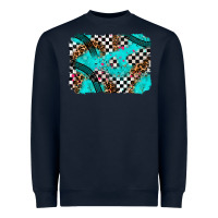 Navy race day turquoise background Heavyweight Sweatshirt - AdoDesignShop