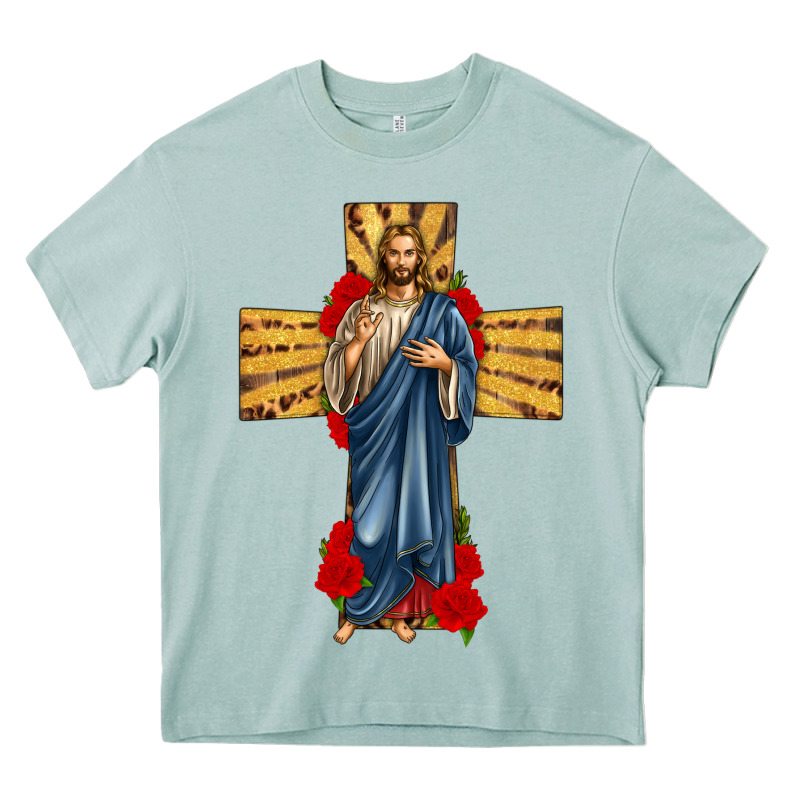 Jesus Christ Cross Heavy Core Tee by texasbilliewilder | Teevron