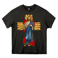 Asphalt jesus christ cross Heavy Core Tee - texasbilliewilder