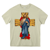 Mossy jesus christ cross Heavy Core Tee - texasbilliewilder