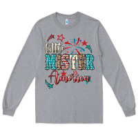 Heather Grey little mister america Long Sleeve Tee - NancyCooperArtShop
