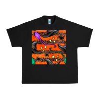 Black halloween witch hats leopard seamless pattern Urban Heavy Tee - BundleAndBundleShop