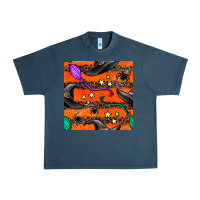 Midnight Navy halloween witch hats leopard seamless pattern Urban Heavy Tee - BundleAndBundleShop