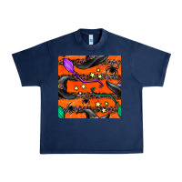 Navy halloween witch hats leopard seamless pattern Urban Heavy Tee - BundleAndBundleShop