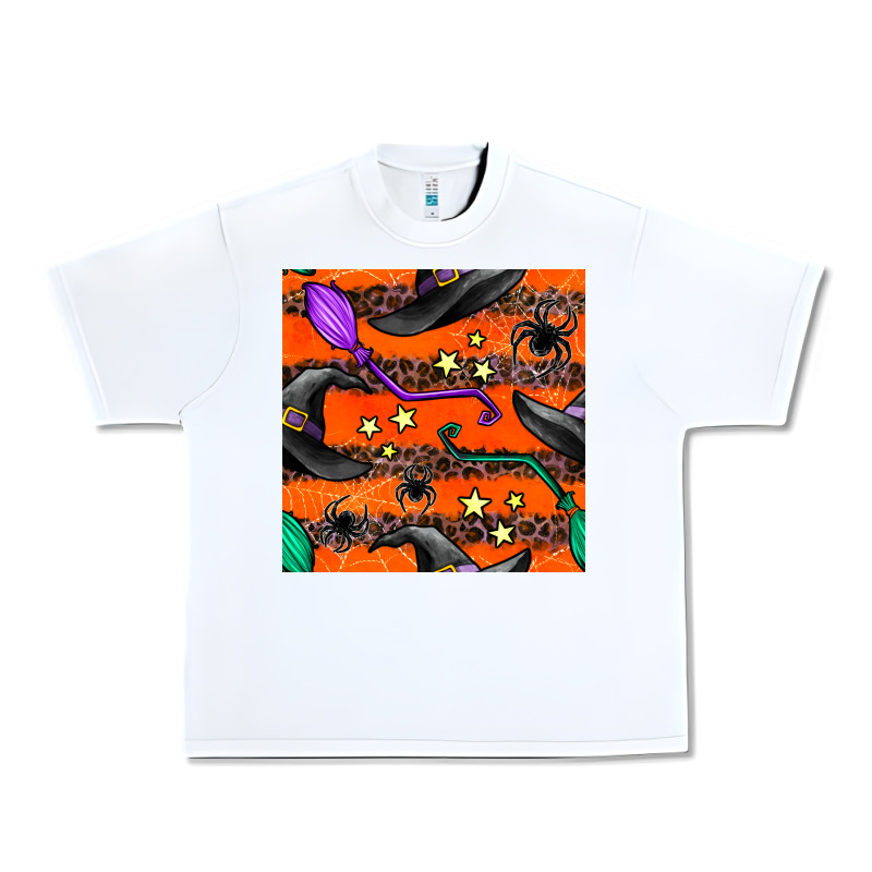 Halloween Witch Hats Leopard Seamless Pattern Urban Heavy Tee by BundleAndBundleShop | Teevron