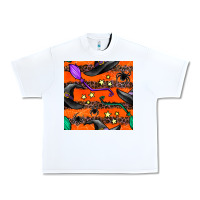 White halloween witch hats leopard seamless pattern Urban Heavy Tee - BundleAndBundleShop