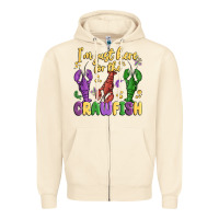 Sandshell i'm just here for the crawfish Zipper Hoodie - MaliasSmallBusiness