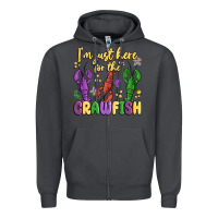Smoke i'm just here for the crawfish Zipper Hoodie - MaliasSmallBusiness