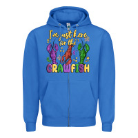True Royal i'm just here for the crawfish Zipper Hoodie - MaliasSmallBusiness