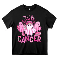 Black tackle cancer halloween ghosts american football Heavy Core Tee - RanaPortraitStore