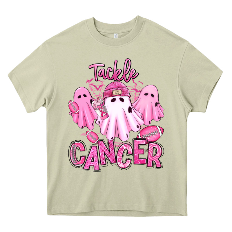 Tackle Cancer Halloween Ghosts American Football Heavy Core Tee by RanaPortraitStore | Teevron