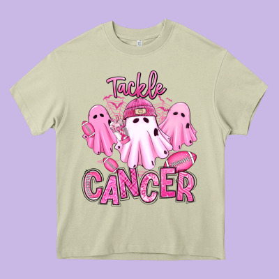 Heavy Core Tee tackle cancer halloween ghosts american football
